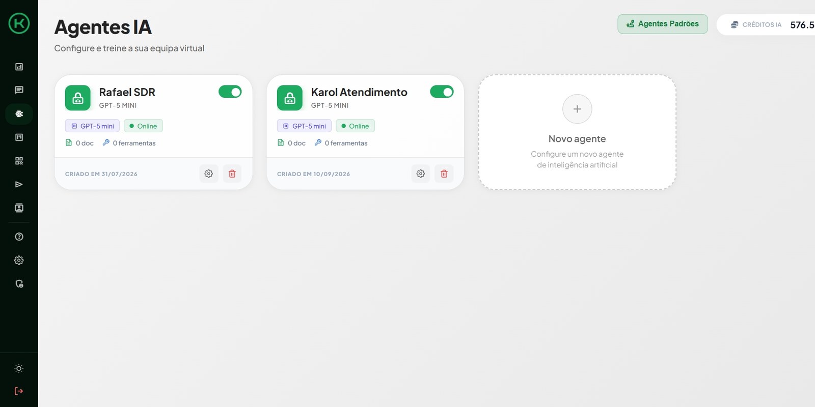 Funcionalidade Agente IA da Korreio